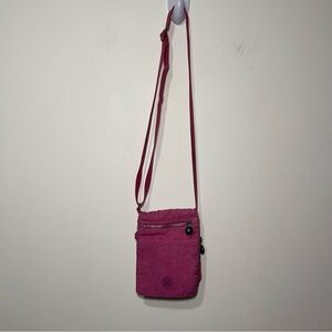 Kipling Pink Nylon Small Crossbody Travel Purse Bag Adjustable Strap 90’s